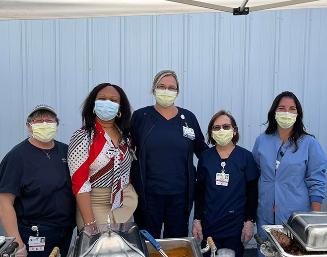 Healthcare team participating in employee appreciation event