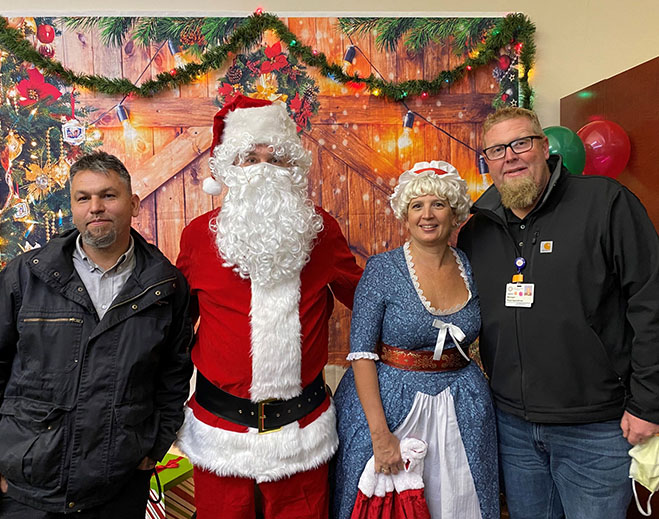 Holiday community event with Santa Claus