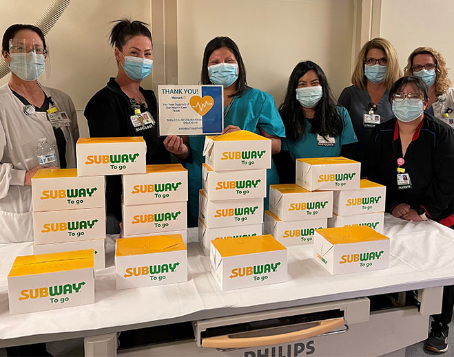 Healthcare staff appreciation meal donation
